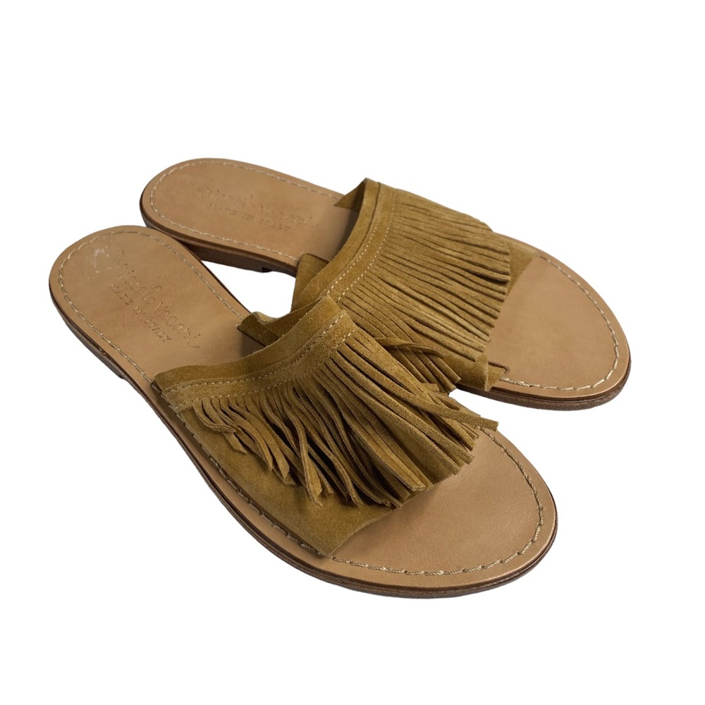 Niccolo Vacari Fringe Slip On Sandal Italian Made Size 6.5
